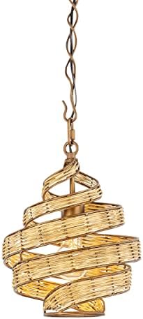 Varaluz Flow 1-Lt Twist Pendant - Baguette/Natural Rattan