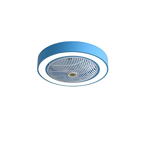 Ventilador Redondo Con Control Remoto Tricolor Silencioso Led, Ventilador De Techo Con Luces, Ventilador Cerrado De Perfil Bajo, Control Remoto Led De 3 Colores, Aspas Invisibles De Montaje Semi Empot