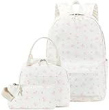 CAMTOP Mochila para meninas com conjunto de lancheira, mochila infantil para escola, Laço, 11.8 x 5.9 x 17.7 inches