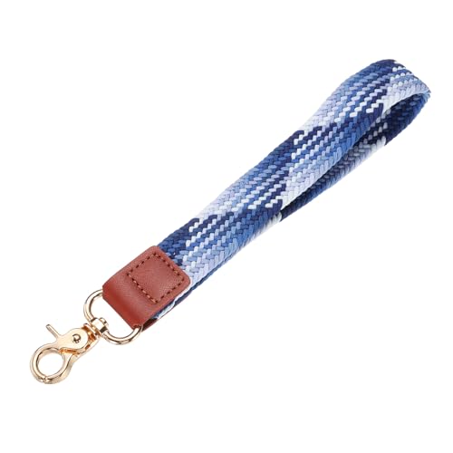 uxcell Wrist Lanyard Keychain, 200mm Braided with Gold Clasp Blueberry | Wristlet Strap Hand Key Holders Lanyard for Women Men Car Keys ID Badges Card Wallet