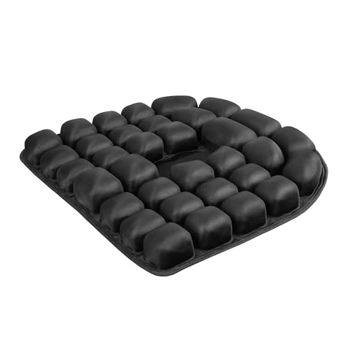 MTGKY Cojín inflable tipo prensa, cojín de asiento inflable de alivio de presión, cojín de asiento inflable para viajes, silla de oficina, silla de ruedas, coches, vida en casa (negro)