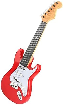Home 166 Electric Guitar Toy, Safe Real Appearance Simulated Kids Electric Guitar for Travel (Red)
