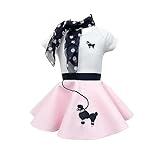 Hip Hop 50's Shop Baby/Infant 3 Piece Poodle Skirt Costume Set (Light Pink Polka Dot 6 month-3PC,)