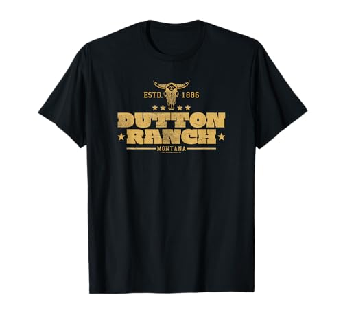 Yellowstone Dutton Ranch Montana Est. 1886 Center Gold Logo T-Shirt