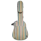 MUSIC FIRST 0.8' Padded Canvas Hawaii Style 36 inch Soft Guitar Case, Gig Bag, 36' Guitar Backpack (FIT FOR 36~37 inch, 3/4 Junior Size GUITAR, CHECK PHOTO No.2 AND MEASURE YOUR GUITAR!)