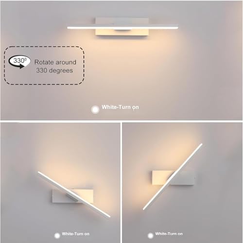 Aplique de pared LED recargable USB giratorio 330 grados para iluminación moderna 4