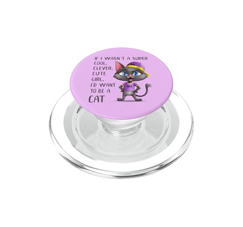 PopGrip MagSafe amovible avec phrase humour chat pour coque de protection