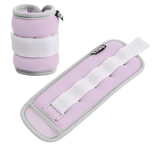 Paquete de 2 Pesas para Tobillo y Muñecas, 0,25kg 0,5kg Manguitos de Peso, Tobilleras con Peso, Tobilleras Pesadas para Yoga Ejercicios Fitness Recuperación Gimnasia Corriendo (Púrpura,2x0,25kg)