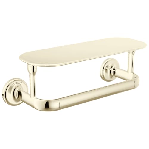 Delta Bonacci 8 in. Wall Mount Towel Bar with Shelf, Bathroom Accessory, Polished Nickel 74508-PN