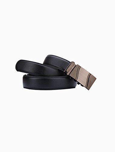 uxcell Men Sliding Buckle Holeless Adjustable PU Ratchet Belt2