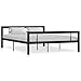 vidaXL Giroletto Telaio Testiera Struttura per Letto Testata Pediera Sponde Arredo Mobili Camera Arredamento Bianco e Nero in Metallo 120x200 cm