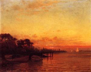 Peinture à l'huile Sunset de Francis A Silva, un cadeau de prestige au format 20x24