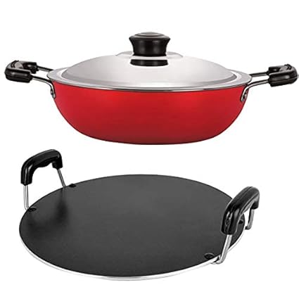 Nirlon Non-Stick Aluminium Gas Compatible Cookware Utencils Item, 2 Piece Set