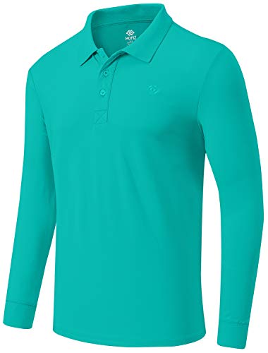 MoFiz Men's Golf Polo Shirts Neck 3-Button Jersey Polo T-Shirts Polo Shirts Athletic Shirts & Tee Green SizeM