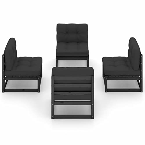 Chusui 4-TLG. Garten-Lounge-Set mit Kissen, Lounge Gartenmöbel Set, Terassenmöbel Wetterfest, Gartenlounge, Balkon Möbel… – Bild 3