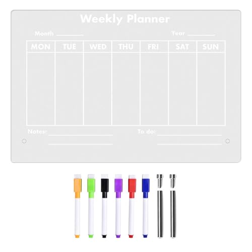 Mqyra �A�N�����E�B�[�N���[�J�����_�[ - �N���A�h���C�C���[�X�E�B�[�N���[�z���C�g�{�[�h - ���{�[�h 6�F�̃}�[�J�[�ƃJ�����_�[�{�[�h��To Do���X�g�t�� �Q���A���A����A�w�Z�p