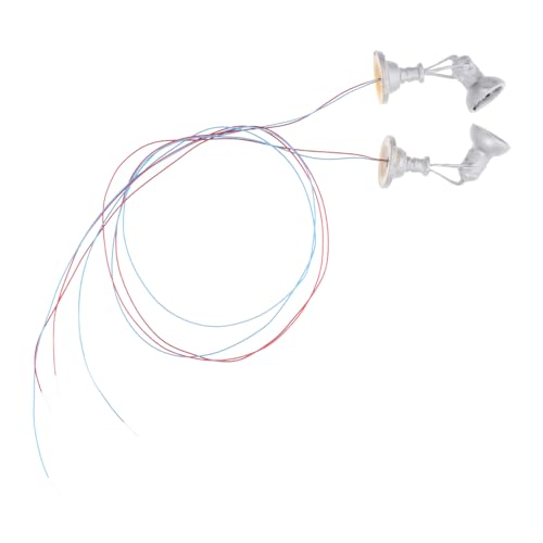 Veemoon 2pcs Signal Light Model Mini Lights Model Train Model Railway Train Signals Light for Model Railways Model Railroad Lamp Post Miniature Railway Lights Stainless Steel Silver