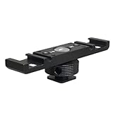 Qomcsrl Cold Shoe Mount Adapter ExtensionBar Halterung Ständer für Kamera MobilePhone Vlog Video Light Triple Hot Shoe Plate Mount, B