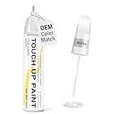 Pure White Touch Up Paint for cars, 2-in-1 Brush & Tip, 0.4 fl oz - Universal Car Scratch Repair Pen for Scratches & Scuffs, OEM Color Match, Quick-Dry & Long-Lasting