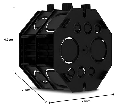 REV Verteilerdose, Unterputzdose achteckig 25 Stück. Ø 8 cm x Tiefe 5 cm, schwarz