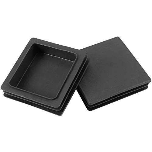 HOZEON 30 Pack 4 x 4 inches Square Plastic Plug, Thickened Durable Square Tubing End Caps, Square Tubing End Caps for Table Legs, Chair Legs, Fence Post Pipe Tube End, Furniture Sliding, Black