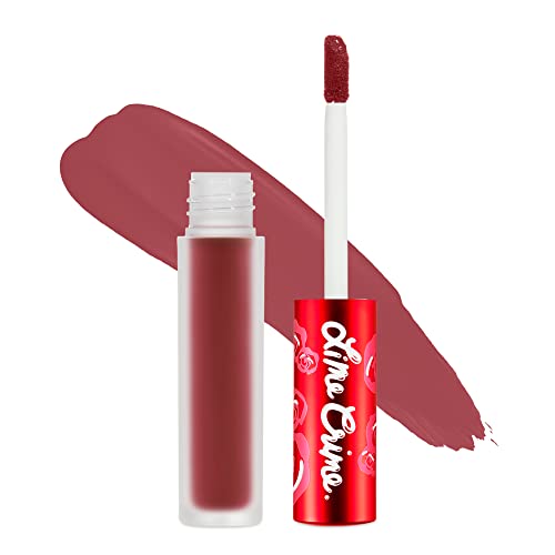 Lime Crime Velvetines Liquid Matte Lipstick, Saint (Cranberry Red) - Bold, Long Lasting Shades & Lip Lining - Stellar Color & High Comfort for All-Day Wear - Talc-Free & Paraben-Free