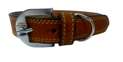 Forever99 Pet Shop Studded Leather Dog Collar Neck Belt For All Stage Breeds Medium 15 To 18 Inch Neck For Fit Art#-2,Tan (B07X8NCQMG) Amazon Price History, Amazon Price Tracker