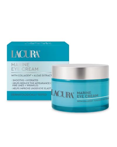 Image of Lacura Marine Eye Cream with Collagen, Peptides, Hyaluronic Acid & Algae Extract, Hydrating Anti Age Eye Cream for Fine Lines & Wrinkles