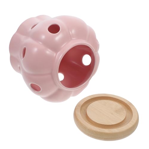 COLLBATH Ceramic Garlic Keeper Ventilated Design Elegant Storage Container for Garlic and Ginger - Kitchen Canister Lid for Countertop Organization