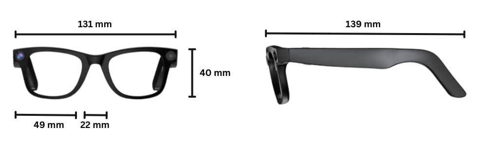 Watchily Gafas conectadas, Cámara integrada, ChatGPT - SmartView Pro - Gafas negras y transparentes