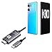BoxWave Cable Compatible with Oppo K10 5G (China) - SmartDisplay Cable - USB Type-C to HDMI (6 ft), USB C/HDMI Cable - Jet Black