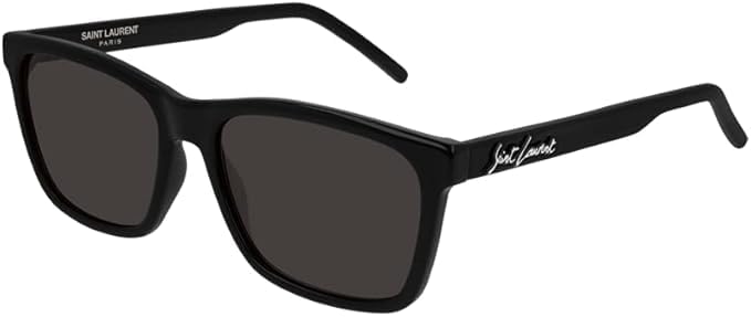 SAINT LAURENT SL318 001 56MM Black / Black Square Sunglasses for Men + FREE Complimentary Eyewear Kit