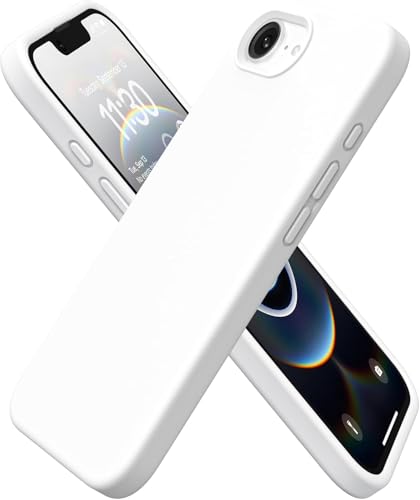 Image of DIZORO Compatible with iPhone 17e / iPhone 16e Case 6.1 inch Liquid Silicone 3 Layers Full Covered Soft Gel Rubber Phone Case,Shockproof Protective Cover with Anti-Scratch Microfiber Lining-White