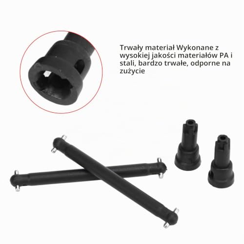 Wał Napędowy CVD, PA + Stalowy Przegub RC Dogbone 1/16 RC Wał Napędowy CVD do SCY16101 16102 16103 16201 1/16 RC Car, Czarny
