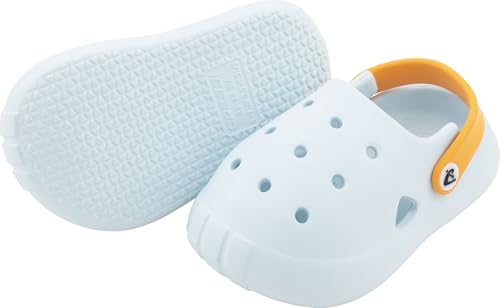 CRESSI since 1946 - Jelly Kid Clogs - Children's Sandals Sabot Slippers Non Slip and Breathable, Beach Sea Walks Nursery and Home, Snap Fastening - Azure/Orange - 29/30 EU