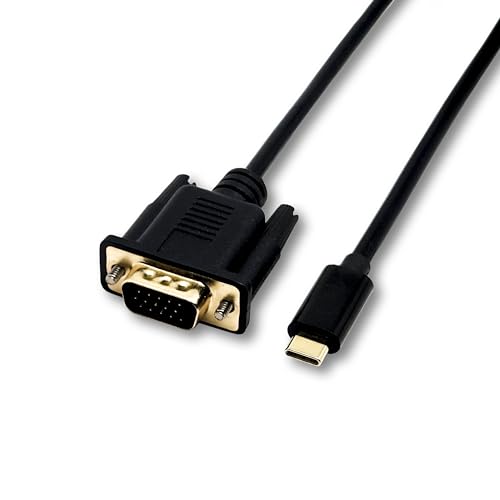 Sonilco USB C to VGA 1080P Compatible with Samsung S20 Series, Z Fold, Galaxy Note, Galaxy Tab, Apple MackBook Thunderbolt 3 Universal Adapter (Black Cable)