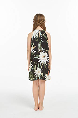 Image of Family Matching Hawaiian Clothes, Wispy Cereus Black | Lightweight 100% rayon • Family matching outfits • Tropical floral print • Beach vacations • Luaus • Cruises • Family photos
