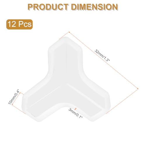 Image of uxcell Corner Protectors, 12 Pcs Table Corner Protectors, Furniture Corner Guard and Edges Safety Bumpers for Table Edges and Sharp Corners (T-Shaped, White)