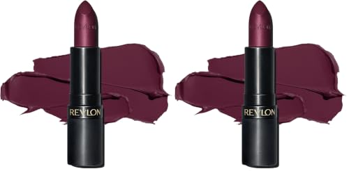 Image of REVLON Super Lustrous Luscious Matte Lipstick, 80% Conditioning Ingredients, intance color, Waterproof, Long-Lasting, 100% Vegan Lipstick, Black Cherry (021), 4.25 gm (Pack of 2)