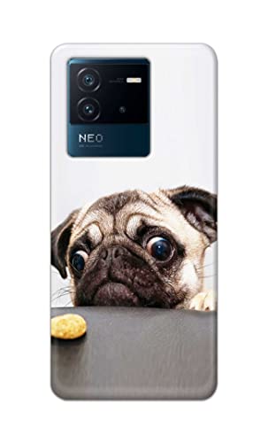 Image of PRINTFIDAA� Printed Hard Back Cover Case for Vivo iQOO Neo 6 5G Back Cover (Pug Dog) -2808