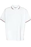  Kitaro Poloshirt Polo Shirt Hemd Herren Kurzarm Baumwolle Piqué, Farbe:weiß, Herrengrößen:XXL