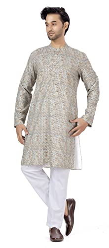 Image of Studio Shringaar Men's Cotton Relaxed Fit Straight Kurta