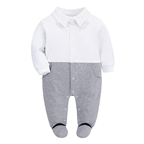 Famuka Baby Junge Smoking Neugeborenen Anzug Taufe Hochzeit Babykleidung (Blau, 3-6 Monate/66)