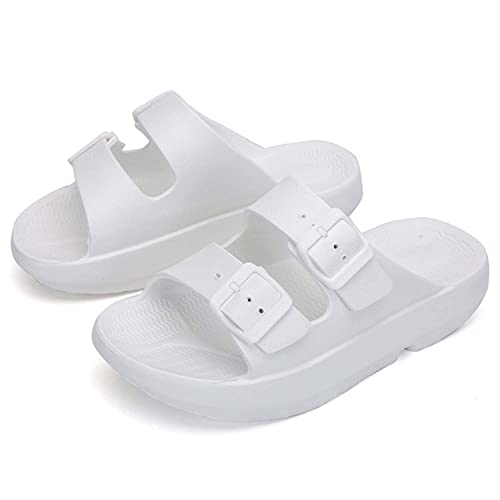 Unisex Flat Slide Sandals Platform Slippers Comfort Footbed Adjustable Slides Double Buckle Slip On EVA Summer Shoes2
