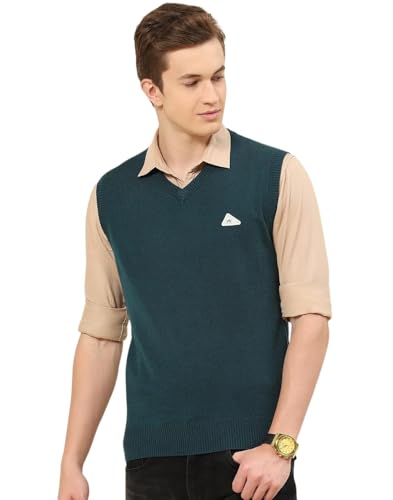 Image of Monte Carlo Men Regular Fit Sleeveless Solid V Neck Winter Sweater (Pack of 1)
