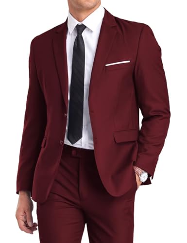 Fxzpiodi Mens Slim Fit 2 Piece Suit