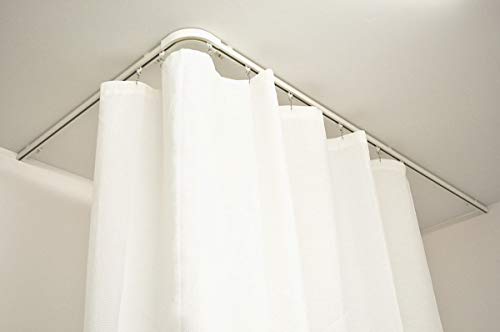 Shower Curtain Ceiling Track Set with Corner Bends for L or U Shape (60\" X 60\")