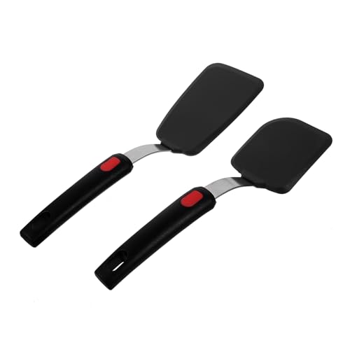 Holibanna 2 Piezas Espátulas de Silicona Resistente Calor Utensilios de Cocina Antiadherentes Espátulas Flexibles para Freír y Servir para Pancakes y Huevos Set