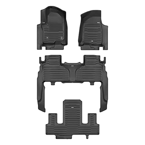 TuxMat - for Cadillac Escalade ESV 7-Seater 2021-2026 Models - Custom Car Mats - Maximum Coverage All Weather Laser Measured - This Full Set Includes 1st 2nd and 3rd Rows