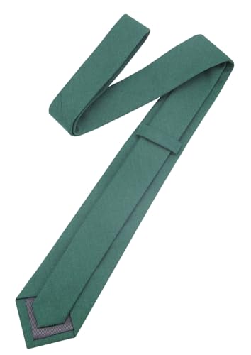 Image of Mens Solid Linen Ties - Regular Width Pattern Necktie for Men